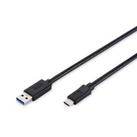 Дата кабель USB 3.0 AM to USB-C 1.0m Digitus (AK-300136-010-S)