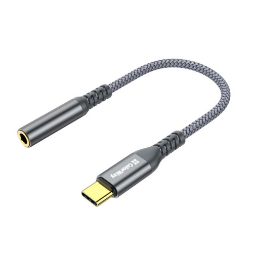 Перехідник USB-C to 3.5mm F 0.14m gray ColorWay (CW-AD-CJ)