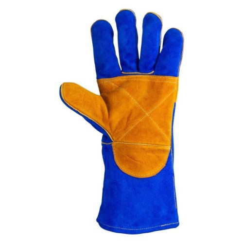 Захисні рукавиці Sigma краги зварювальника р10.5, клас А, довжина 35см (синьо-жовті) (9449321)