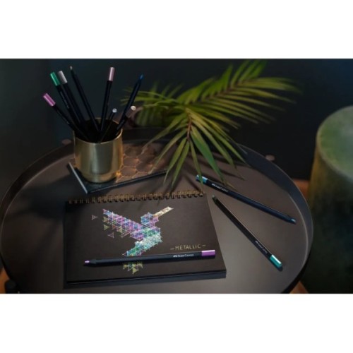 Олівці кольорові Faber-Castell Black Edition Сolour Pencils Metallic 12 кольорів (116415) (32446)