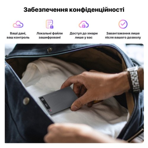 Цифровий диктофон Mobvoi TicNote with IA Shadow 64GB Black (NE-79)