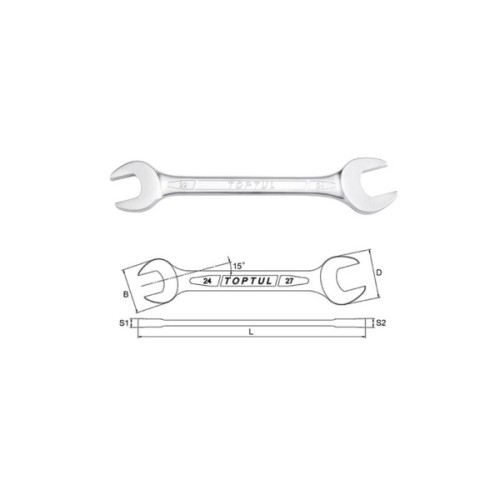 Ключ Toptul ріжковий 6-27мм 10 шт. (У ложементі) (GAAT1003)