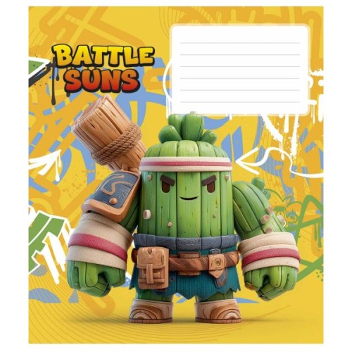 Зошит Школярик Battle Suns 12 аркушів клітинка (012-3757K)
