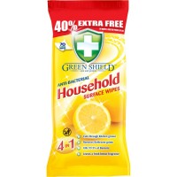 Серветки для прибирання Green Shield Household антибактеріальні для побутових поверхонь 70 шт. (5060110225316)