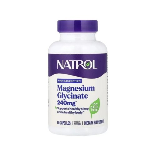 Вітамінно-мінеральний комплекс Natrol Магній гліцинат високої абсорбції, 240 мг, Magnesium Glycinate, 60 (NTL08350)