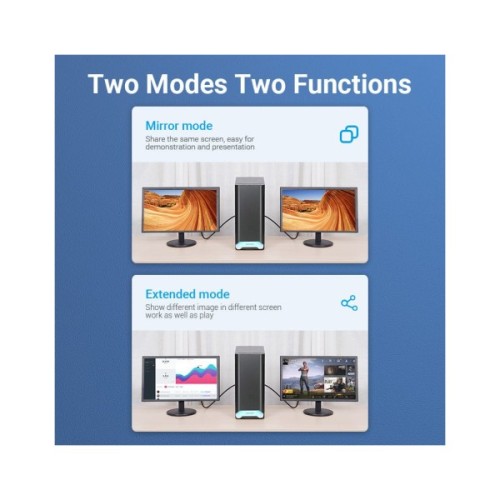 Перехідник DisplayPort M to HDMI F black Vention (HBOB0)