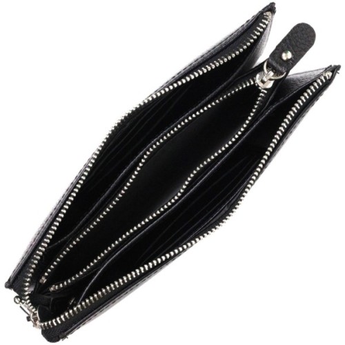 Гаманець Bond Accessories На два відділення з натуральної шкіри флотар Чорна (22047)