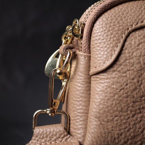 Сумка Vintage Жіноча на два відділення з натуральної шкіри Бежева (22356)