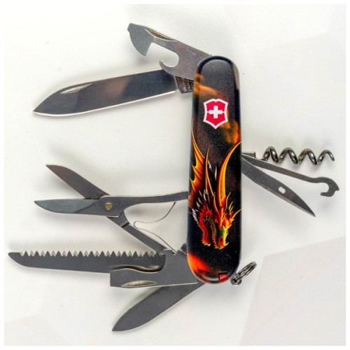 Ніж Victorinox Huntsman Zodiac 91 мм Фантастичний дракон (1.3713.3_Z3210p)
