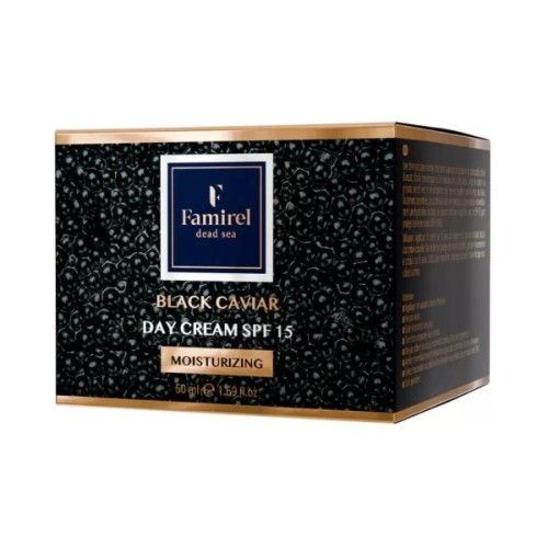 Крем для обличчя Famirel Black Caviar Moisturizing Cream SPF 15 Зволожувальний з екстрактом чорної ікри 50 мл (7290114086387)