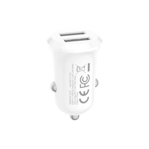 Зарядний пристрій XO 2xUSB 12W white (CC67.white)