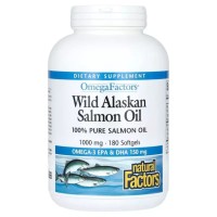 Жирні кислоти Natural Factors Жир дикого лосося аляски, 1000 мг, OmegaFactors, Wild Alaskan Sal (NFS-02257)