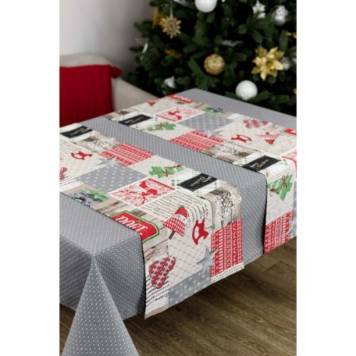 Скатертина Прованс Merry Christmas сіра 120x132 см (4823093451551)
