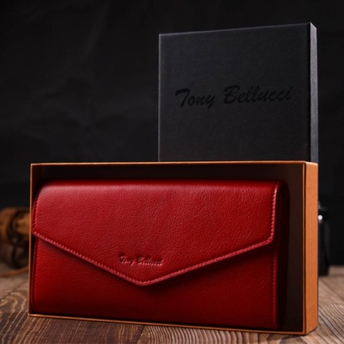 Портмоне Tony Bellucci З натуральної шкіри Червоне (21977)