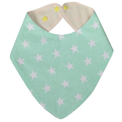 Слинявчик Еко Пупс Eco Cotton бандана 21x30 (ментол, зірочки) (BEC-011)