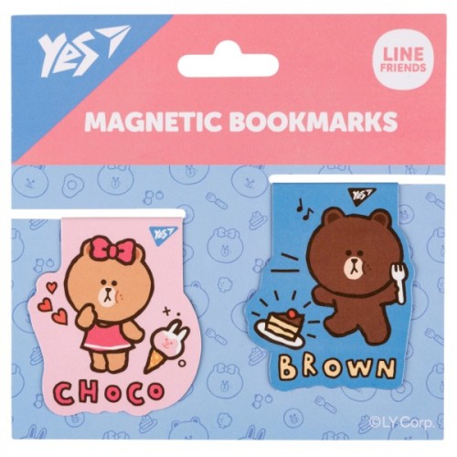 Закладки для книг Yes магнітні Line Friends Brown and Choco, 2шт (708106)