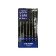 Набір бурів Зеніт SDS-Plus з 4-ма ріжучими кромками 5/6/8*110мм та 6/8/10х160м (316810160)