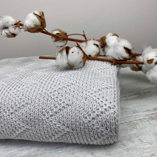 Плед Прованс в'язаний Дiно зiгзаг Молочний 130х170 см (4823093432031)