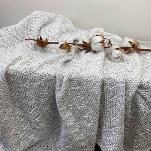 Плед Прованс в'язаний Дiно зiгзаг Молочний 130х170 см (4823093432031)