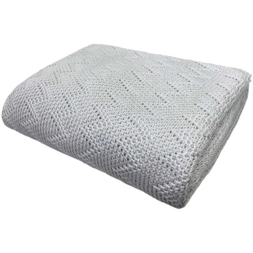 Плед Прованс в'язаний Дiно зiгзаг Молочний 130х170 см (4823093432031)