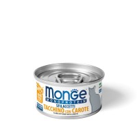 Консерви для котів Monge Cat Monoprotein м'ясні пластівці з індички та моркови 80 г (8009470007191)