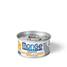 Консерви для котів Monge Cat Monoprotein м'ясні пластівці з індички та моркови 80 г (8009470007191)