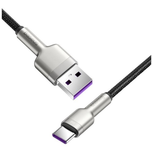 Дата кабель USB 3.1 AM to USB-C 0.25m 6.0A 66W Cafule Series Metal Black Baseus (CAKF000001)