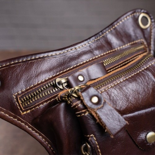 Сумка Vintage На пояс Коричнева (14939)