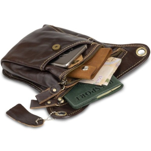 Сумка Vintage На пояс Коричнева (14939)