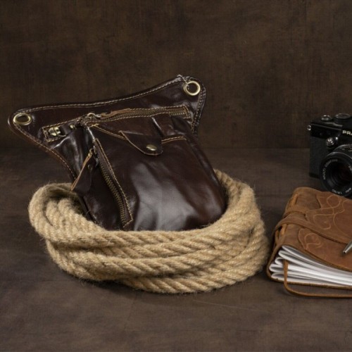 Сумка Vintage На пояс Коричнева (14939)