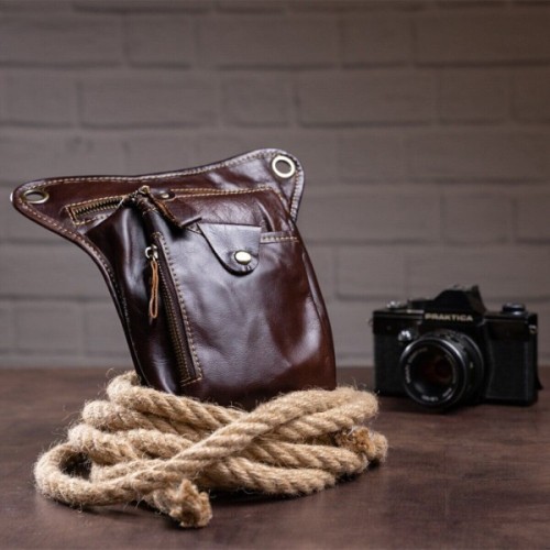 Сумка Vintage На пояс Коричнева (14939)