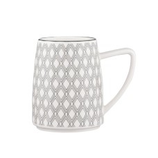 Чашка Ardesto Lamberto, 360мл, порцеляна, біло-сірий (AR3049)