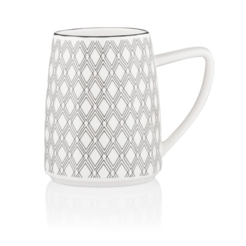 Чашка Ardesto Lamberto, 360мл, порцеляна, біло-сірий (AR3049)