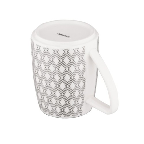 Чашка Ardesto Lamberto, 360мл, порцеляна, біло-сірий (AR3049)