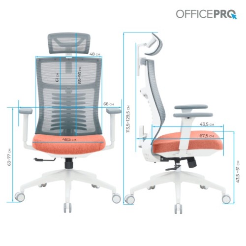 Офісне крісло OfficePro Balance OC550-W-DG-OR (OC550-W-DG-OR)