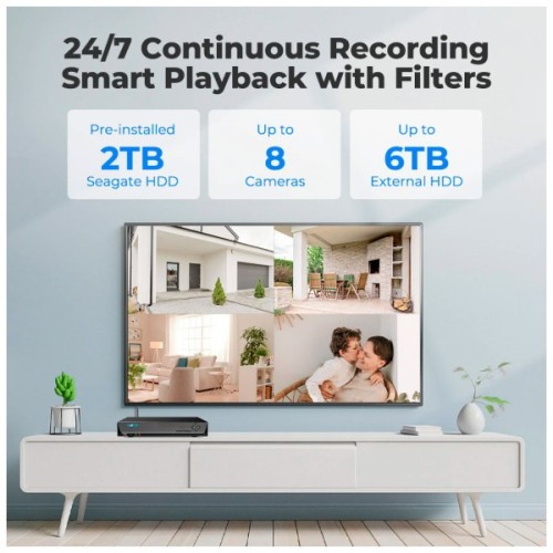 Реєстратор для відеоспостереження Reolink NVS8 без HDD (RLN8-410 без HDD)