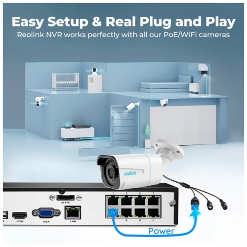 Реєстратор для відеоспостереження Reolink NVS8 без HDD (RLN8-410 без HDD)