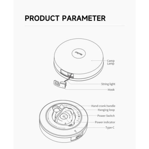 Ліхтар NexTool Milky Way, біла (10 метрів) (NE20288)