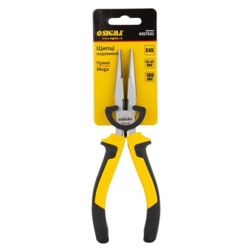 Плоскогубці Sigma довгогубці прямі 180мм Standard (4357531) (4357531)