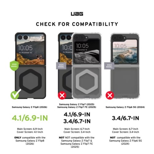 Чохол до мобільного телефона UAG Mouve with Magnet Samsung Galaxy Z Flip 8 Ice (214561114343)