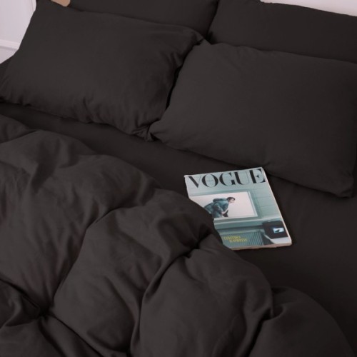 Постільна білизна MirSon 002 Black Фланель 220х240 King Size (2200009648243)