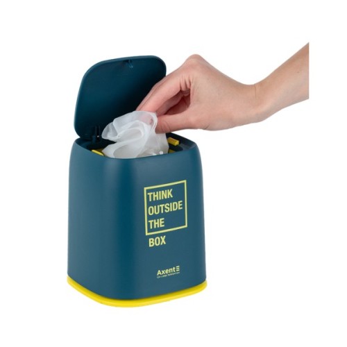 Кошик для паперів Axent Настільний контейнер для сміття, прямокутний, синій індіго (2133-47-A)