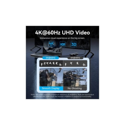 Концентратор Vention USB-C 6-in-1 HDMI + 2xUSB 3.0 + RJ45 + PD 100W (TGNHB)