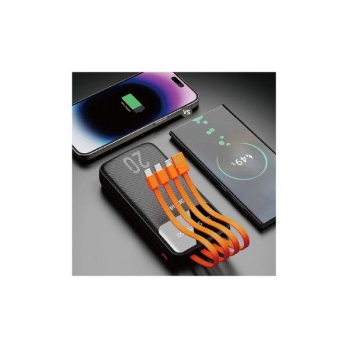 Батарея універсальна Dudao K6Pro+ 20000mAh 10W with USB-C/Lightning/MicroUSB/USB-A cables (6977196682393)