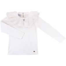 Кофта дитяча Breeze з оборкою із мережив (9285-140G-beige)