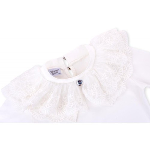 Кофта дитяча Breeze з оборкою із мережив (9285-140G-beige)