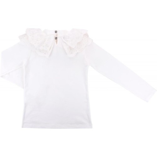 Кофта дитяча Breeze з оборкою із мережив (9285-140G-beige)