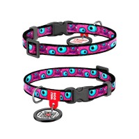 Нашийник для тварин WAUDOG Nylon з QR паспортом "Око монстра" для котів та дрібних порід собак, XS (278-4049)