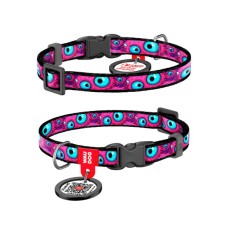 Нашийник для тварин WAUDOG Nylon з QR паспортом "Око монстра" для котів та дрібних порід собак, XS (278-4049)