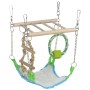 Іграшка для гризунів Trixie Підвісний міст Гамак з іграшками Дерево і мотузка 17 х 22 х 15 см (4011905062983)
